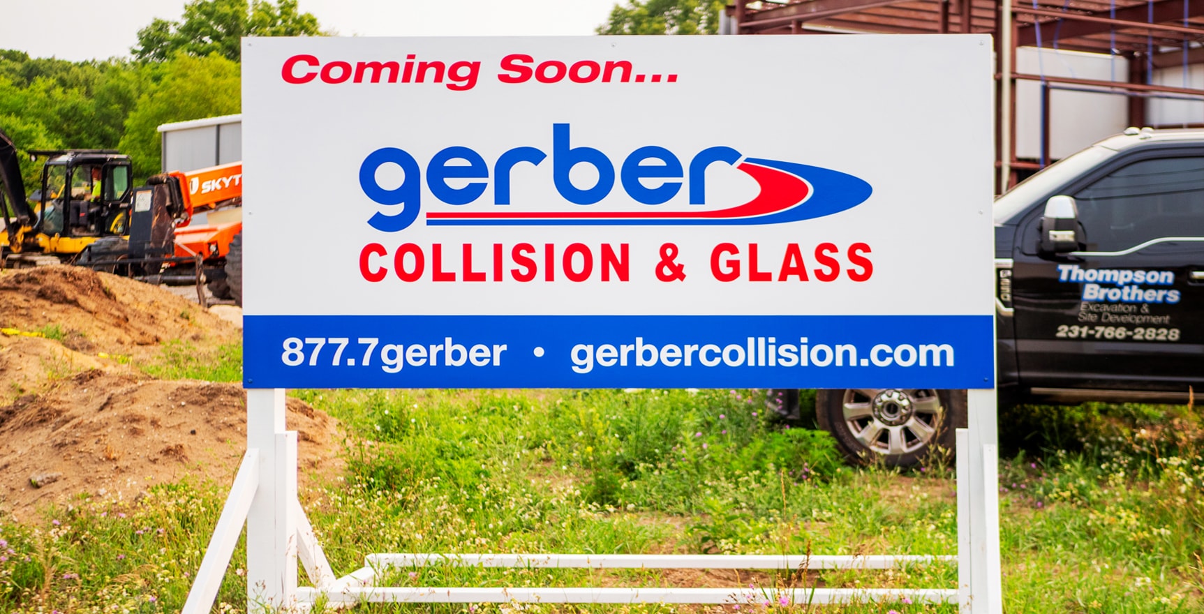 Gerber Collision and Glass Temporary Wood Sign